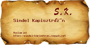 Sindel Kapisztrán névjegykártya